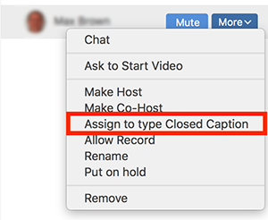 This shows how to assign to type closed captions