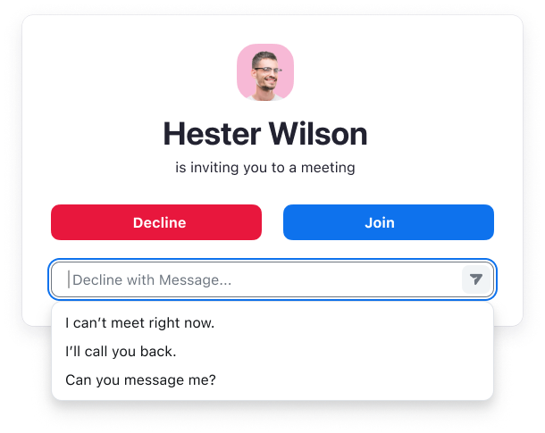 Declining A Meeting Invite With A Message Zoom Support
