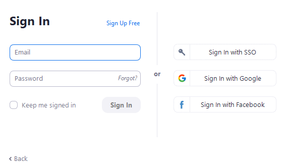 sign in to zoom