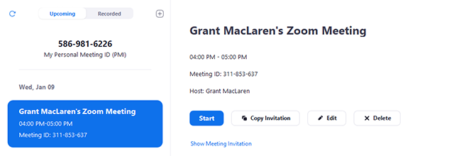 zoom for mac cannot sent invitation