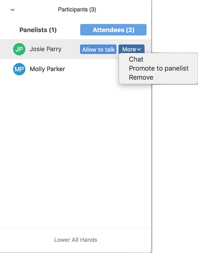 Managing Attendees And Panelists In A Webinar Zoom Help Center