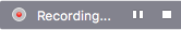 stop pause recording top left corner