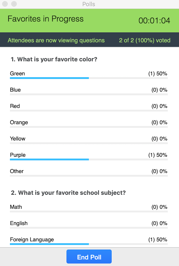 poll in zoom webinar