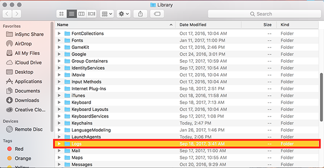 Show library folder mac os