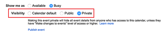 outlook private meeting shows