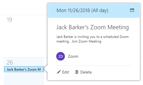 Add Zoom to Outlook Web Email (OWA) : ITS Help Desk