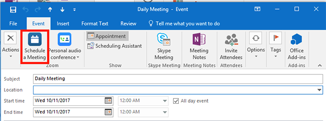 propose a meeting in outlook for mac