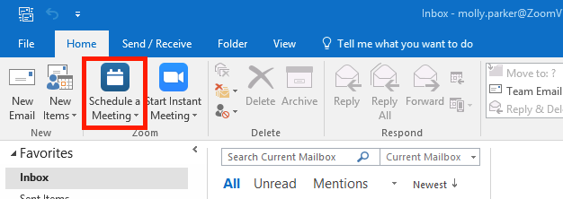 have new meeting invites in outlook go to the correct calendar for mac