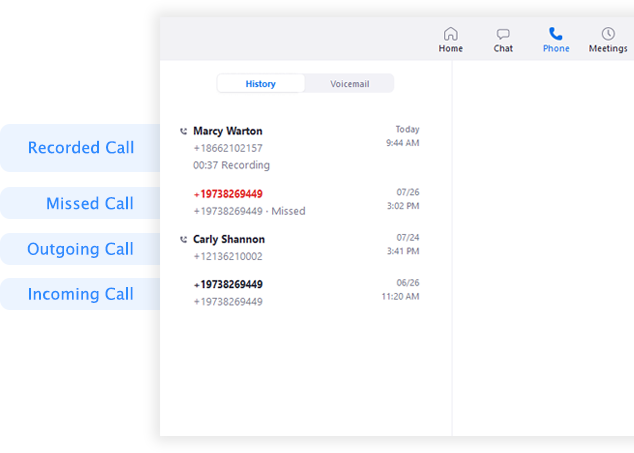 zoom clear call history
