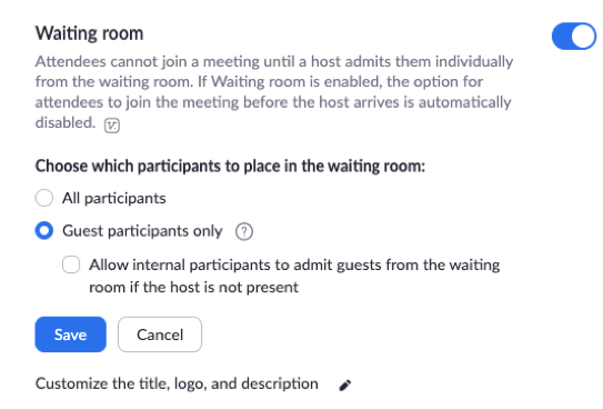 Waiting Room Zoom Help Center