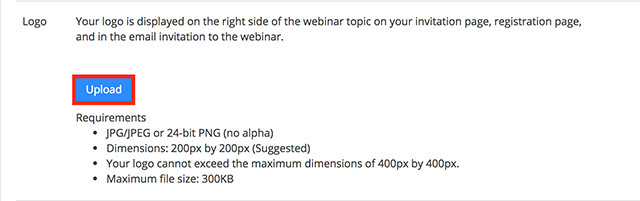 webinar registration branding zoom help center