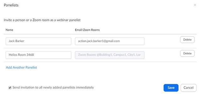 Inviting Panelists To A Webinar Zoom Help Center